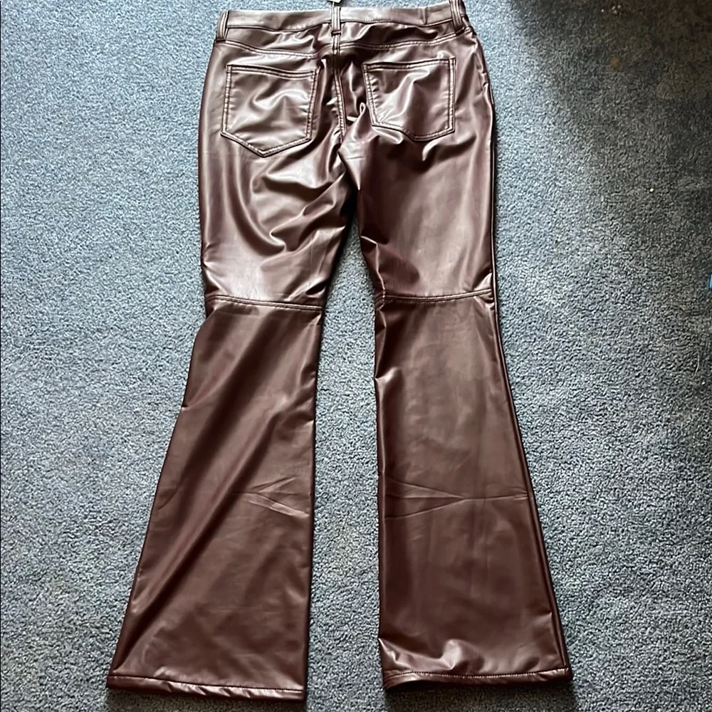 Banana Republic Brown VEGAN LEATHER LOW-RISE BOOTCUT PANT - Picture 5 of 6